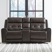 Carrington Triple Power Zero Gravity Loveseat withConsole & - Dark Brown