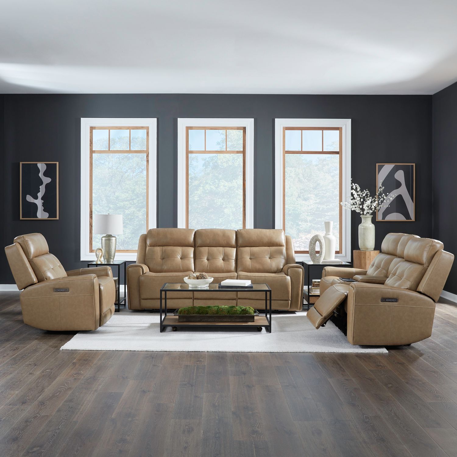 Carrington Sofa with Loveseat & Recliner