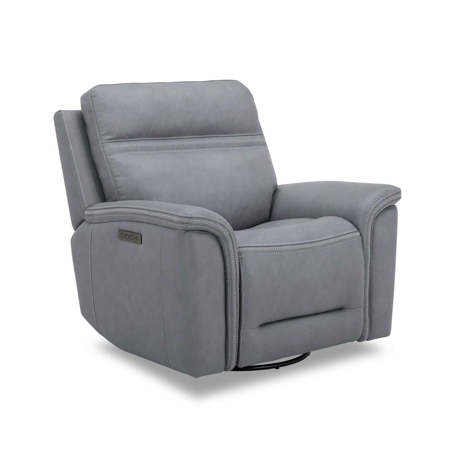 Cooper Triple Power Swivel Glide Recliner - Blue Gray
