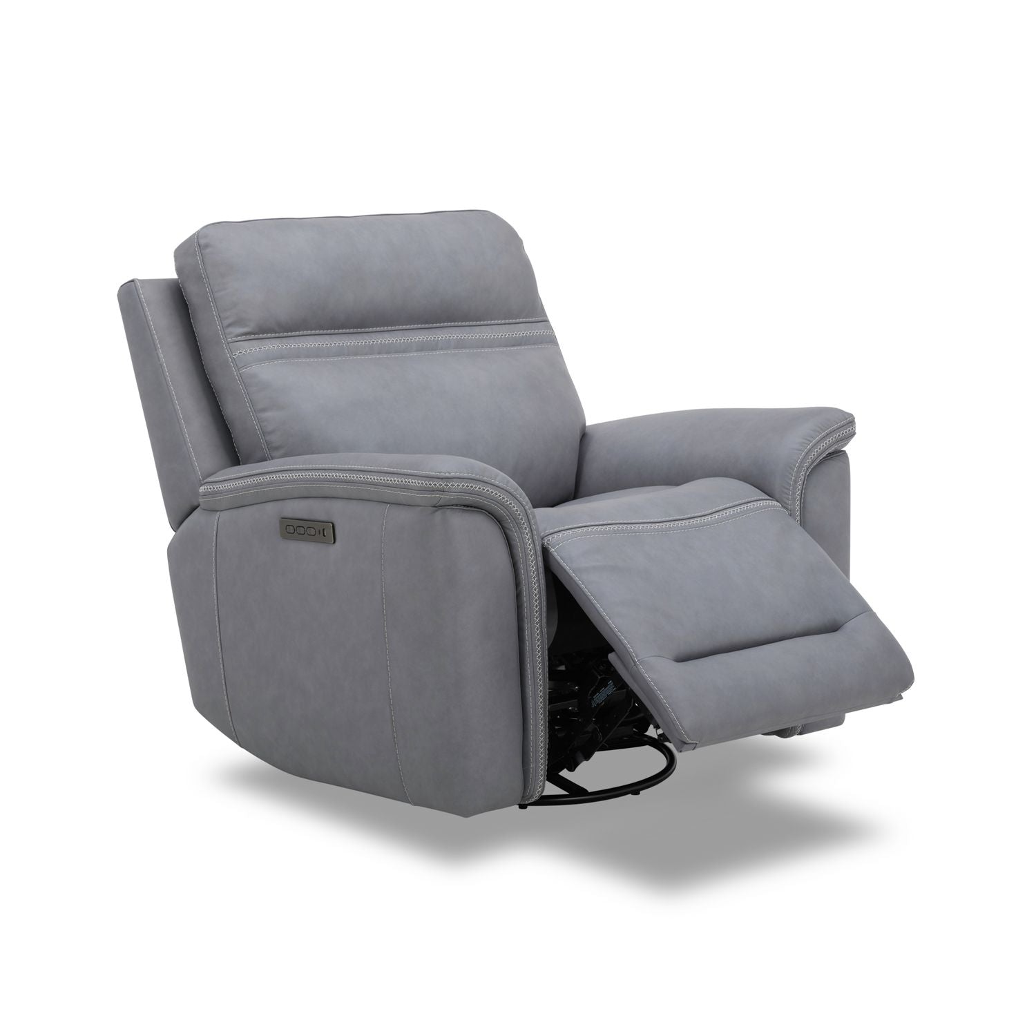 Cooper Triple Power Swivel Glide Recliner - Blue Gray