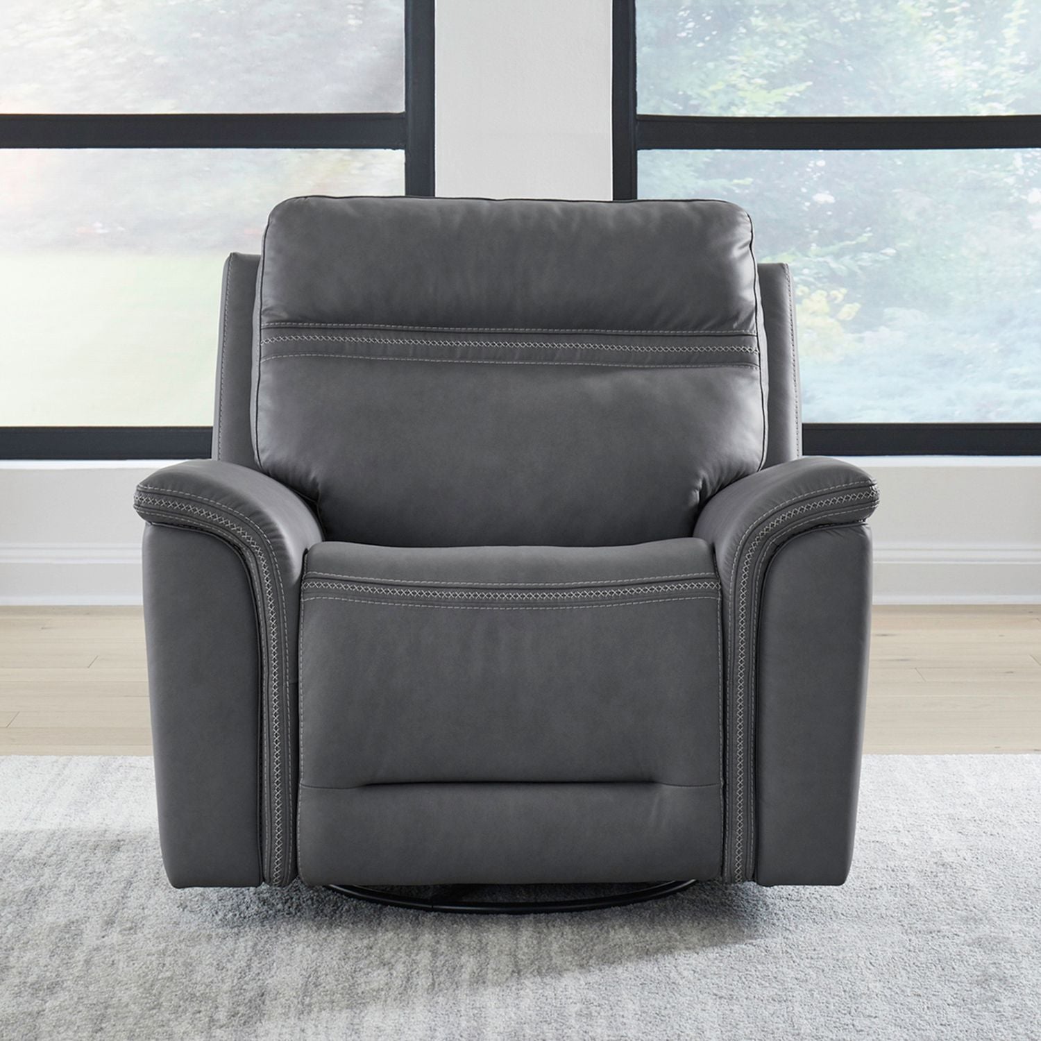 Cooper Triple Power Swivel Glide Recliner - Blue Gray