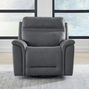 Cooper Triple Power Swivel Glide Recliner - Blue Gray
