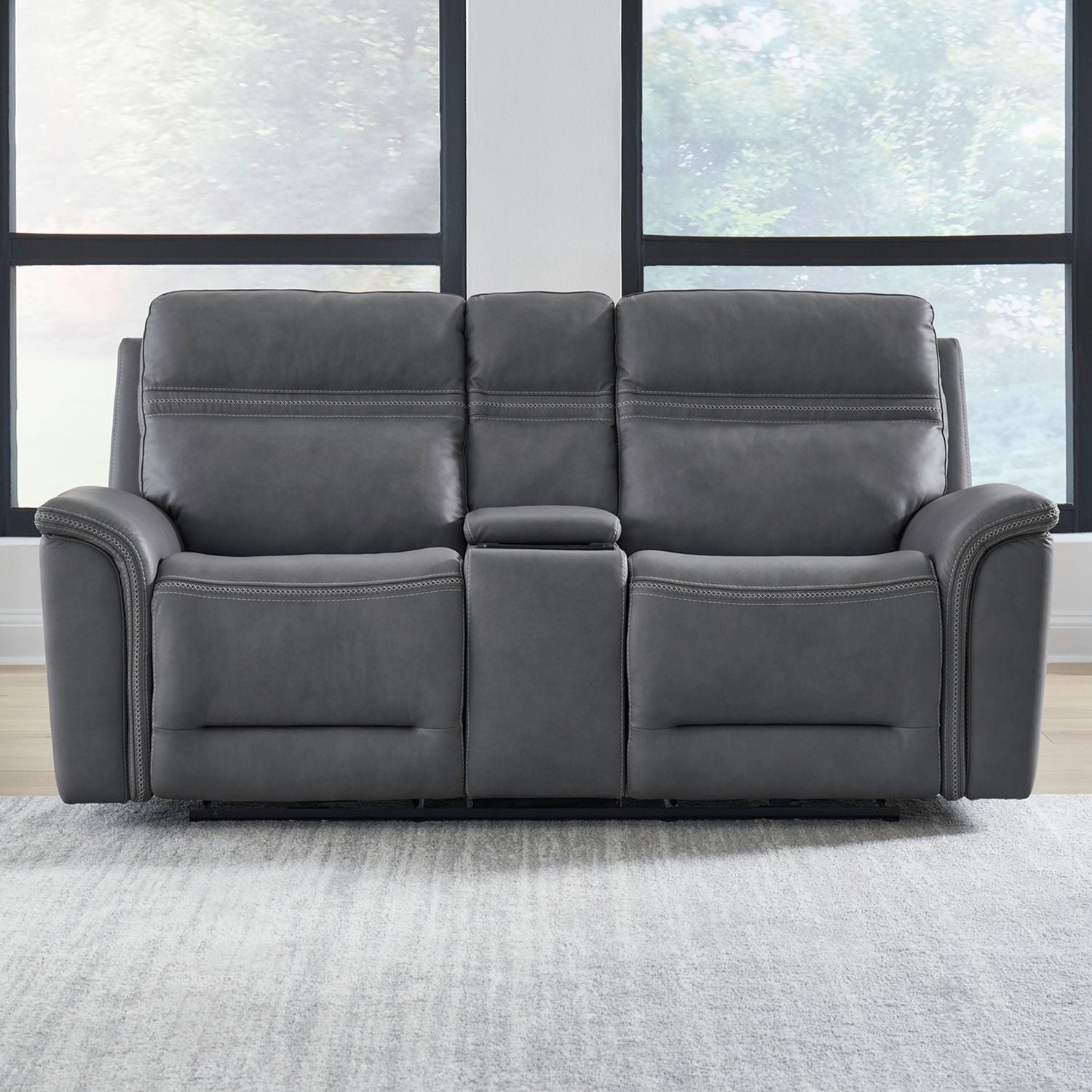 Cooper Triple Power Zero Gravity Loveseat withConsole & - Blue Gray
