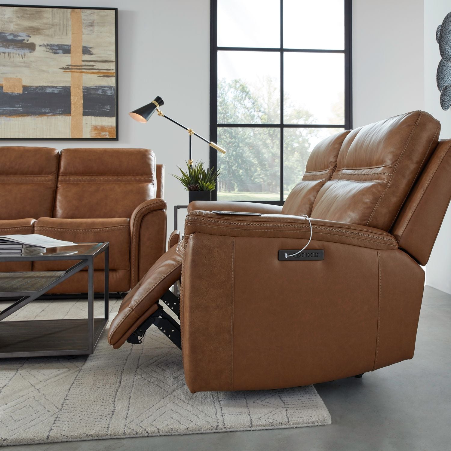 Cooper Triple Power Zero Gravity Loveseat withConsole & - Camel