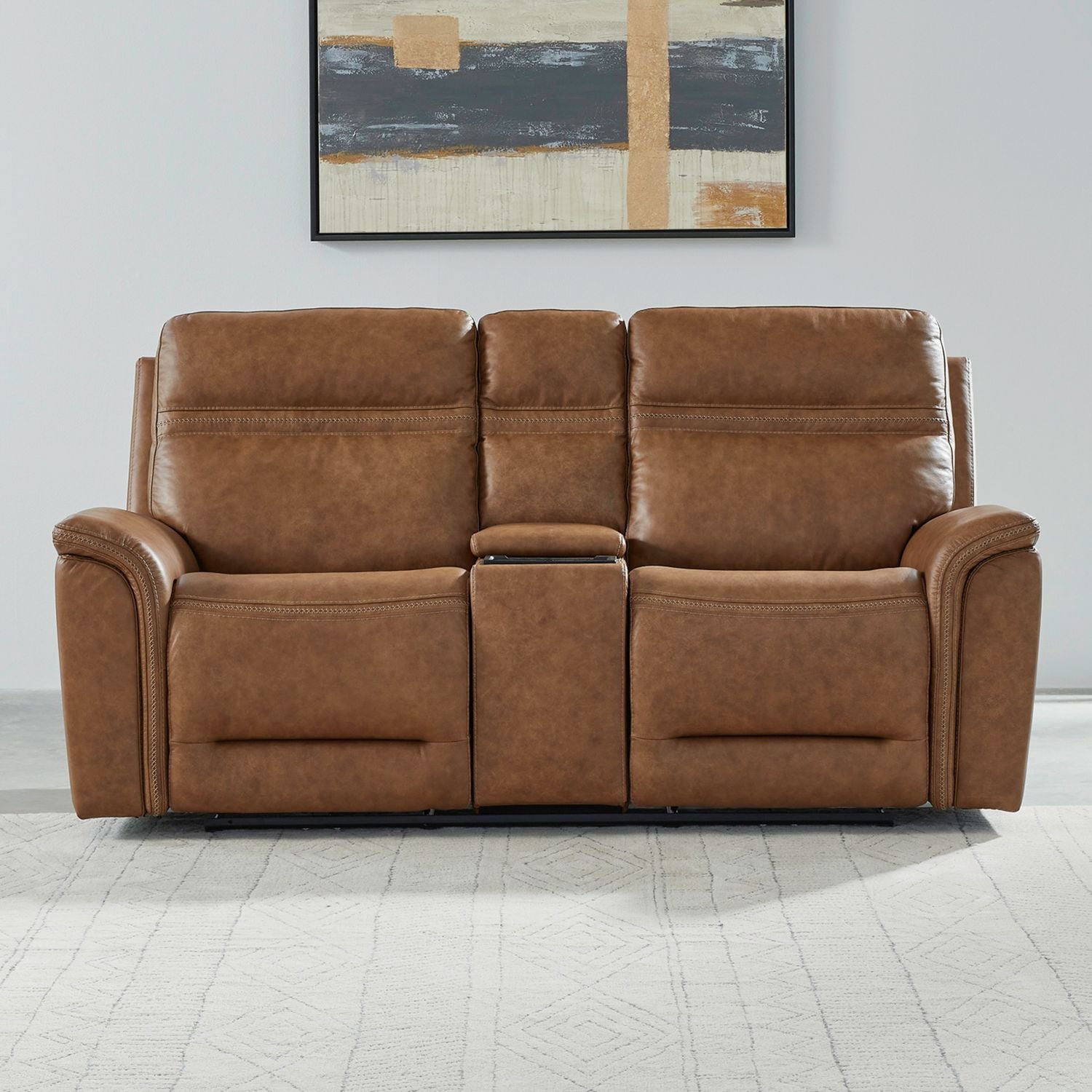 Cooper Triple Power Zero Gravity Loveseat withConsole & - Camel
