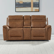 Cooper Triple Power Zero Gravity Loveseat withConsole & - Camel