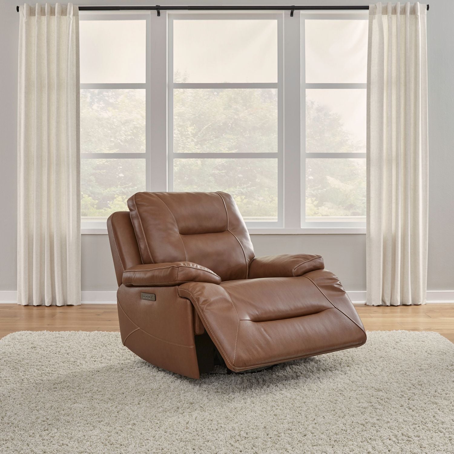 Cameron Triple Power Swivel Glide Recliner - Saddle