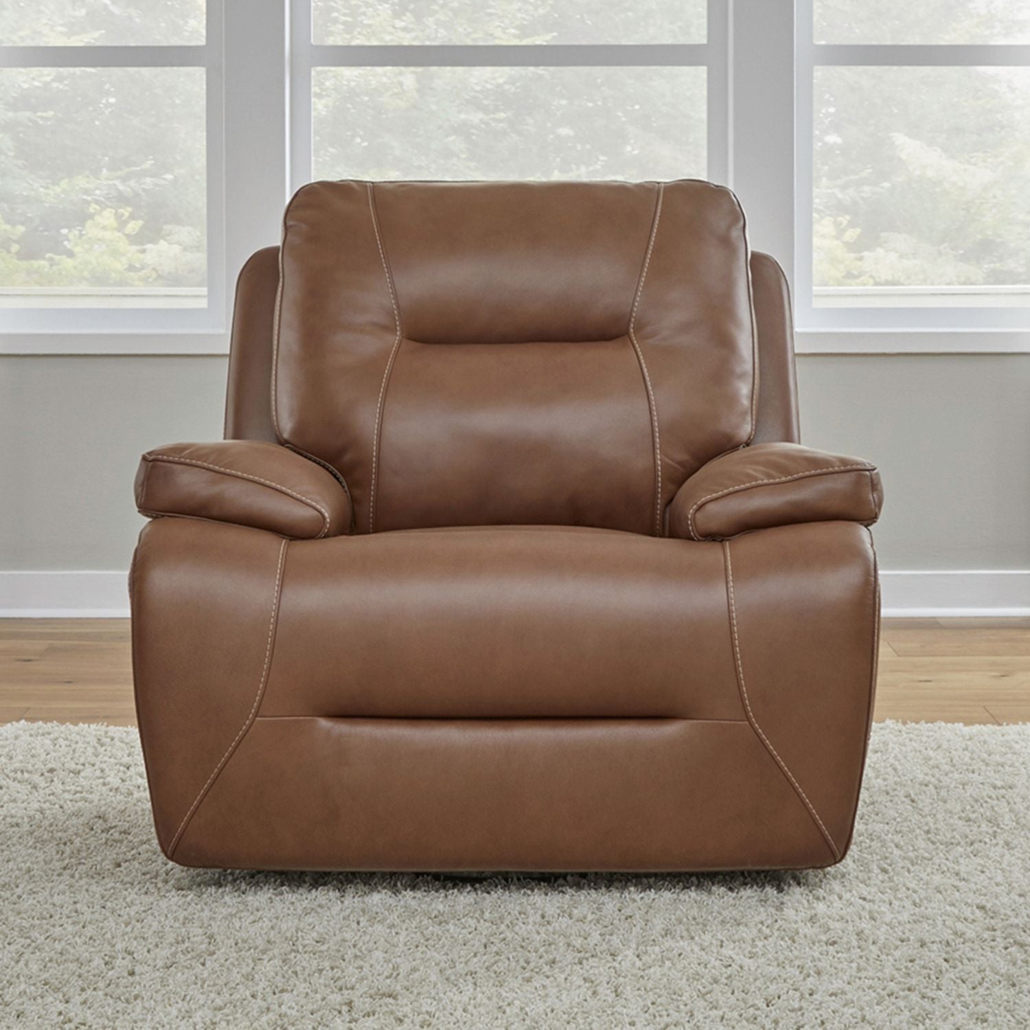 Cameron Triple Power Swivel Glide Recliner - Saddle