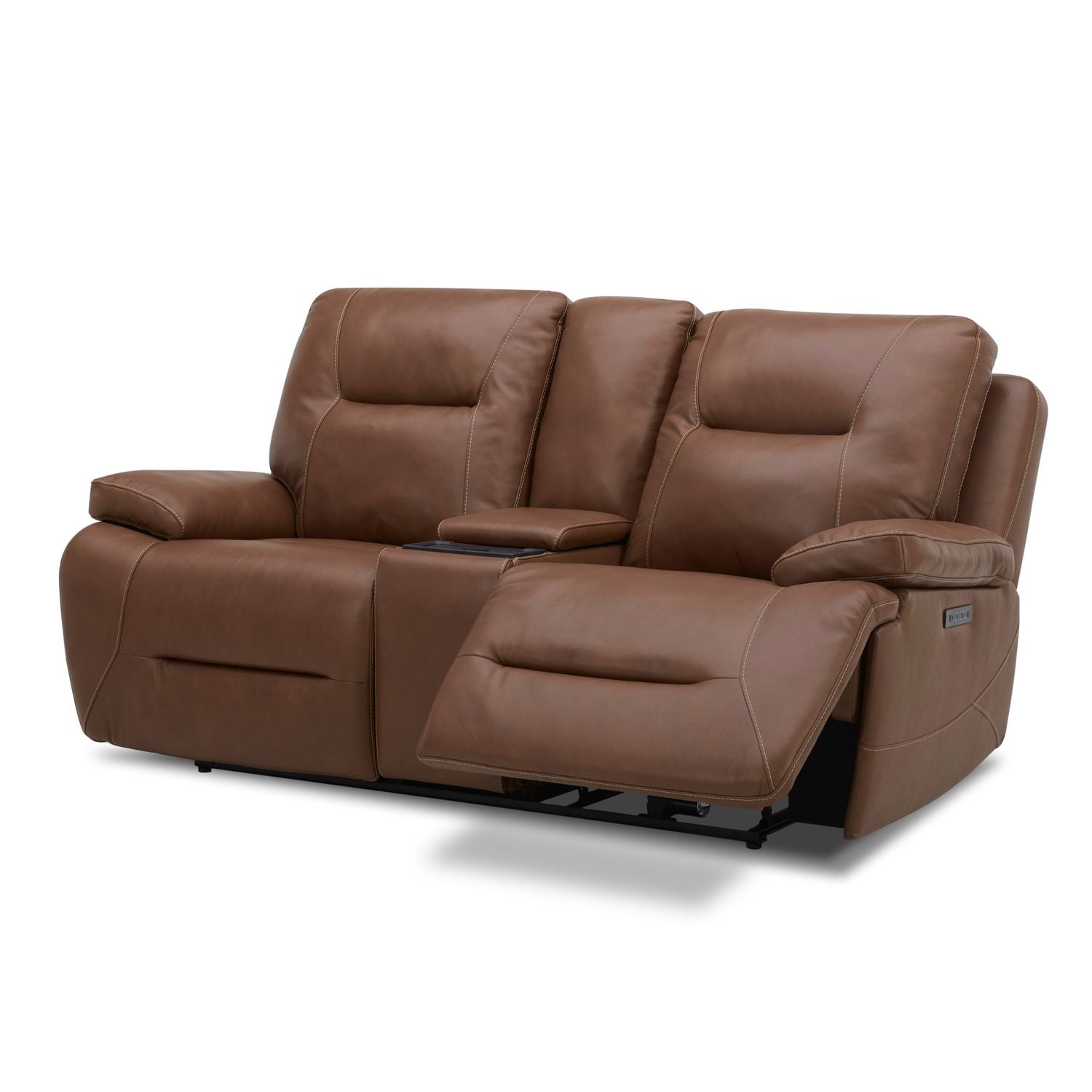 Cameron Triple Power Zero Gravity Loveseat withConsole & - Saddle