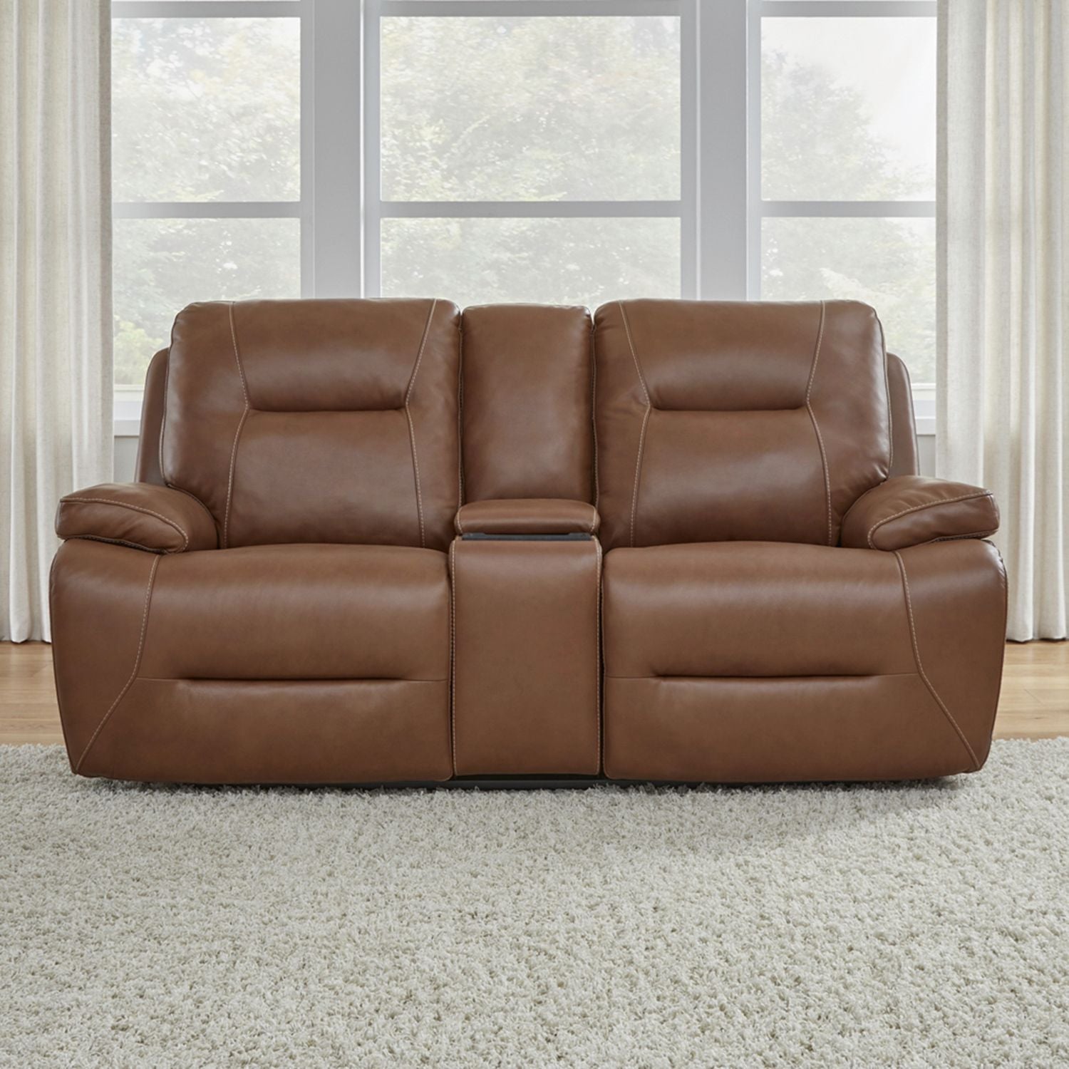 Cameron Triple Power Zero Gravity Loveseat withConsole & - Saddle