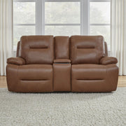 Cameron Triple Power Zero Gravity Loveseat withConsole & - Saddle