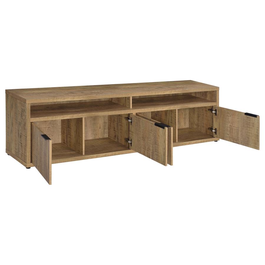 Tabby TV Stand for TVs up to 85 Inches with 4-Door Storage in Mango