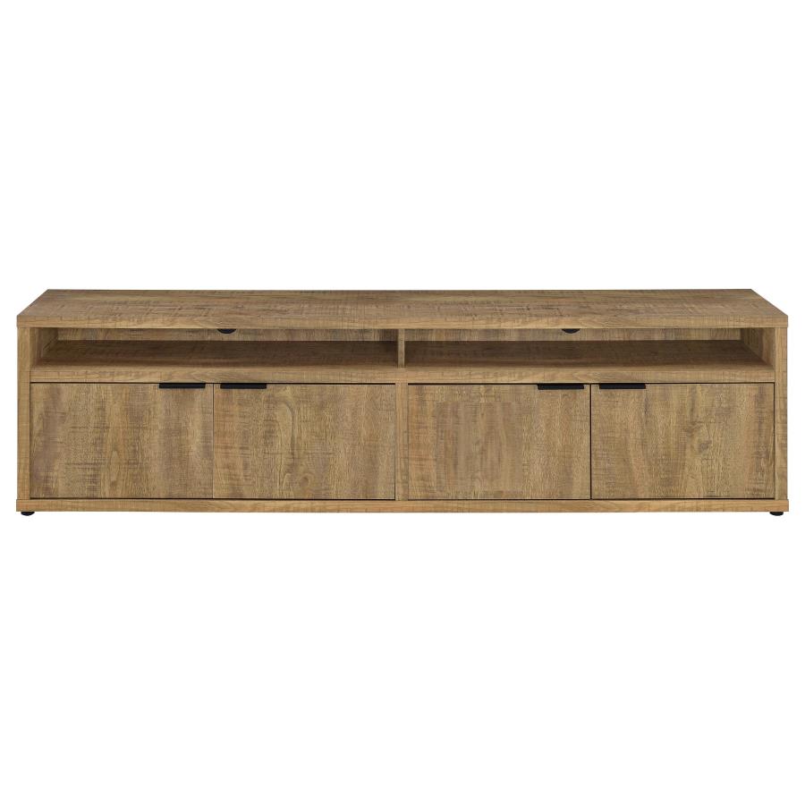 Tabby TV Stand for TVs up to 85 Inches with 4-Door Storage in Mango
