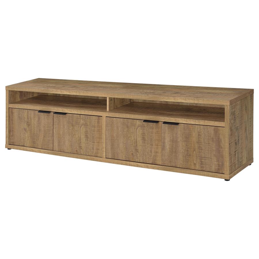 Tabby TV Stand for TVs up to 85 Inches with 4-Door Storage in Mango