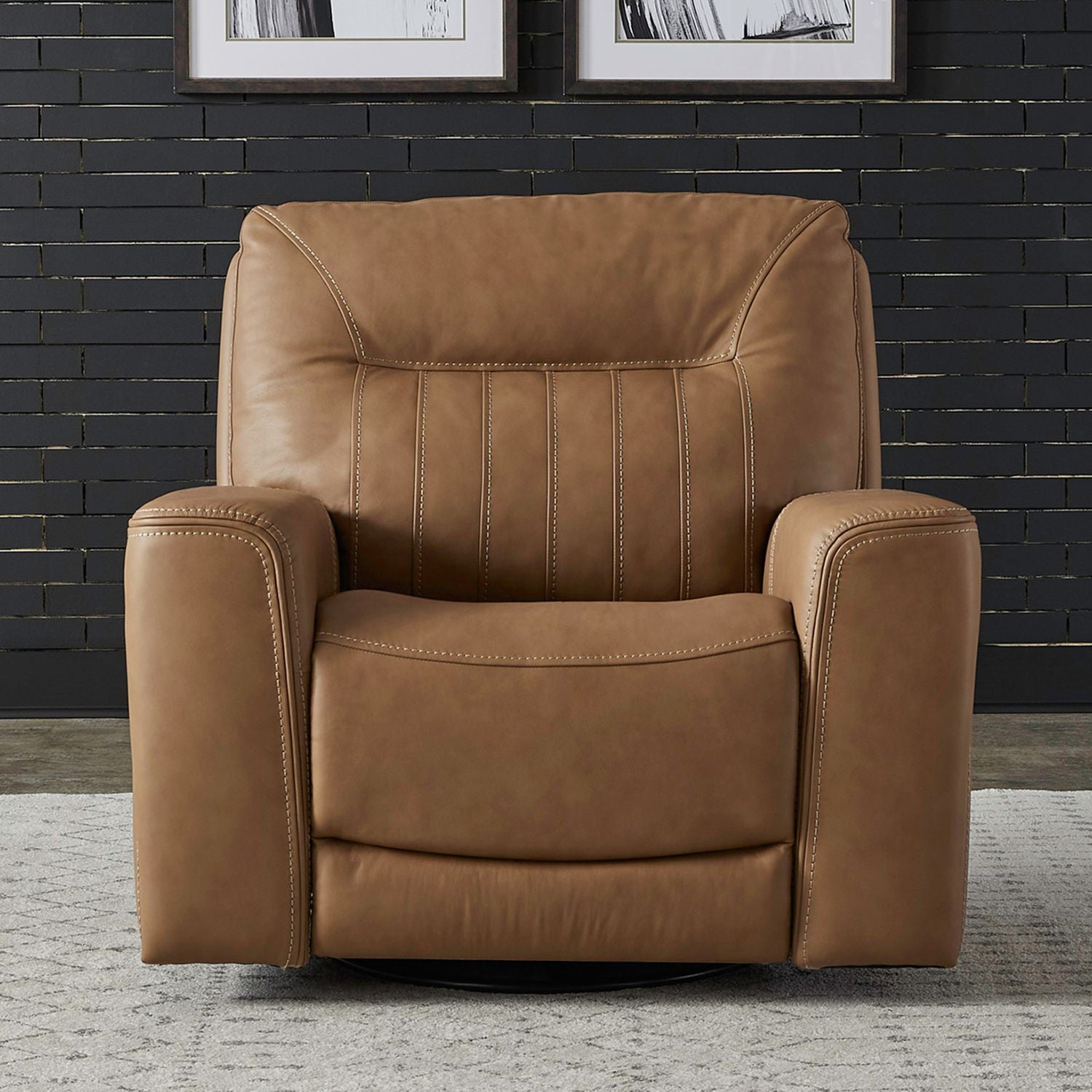 Bennett Dual Power Swivel Glide Recliner - Butternut