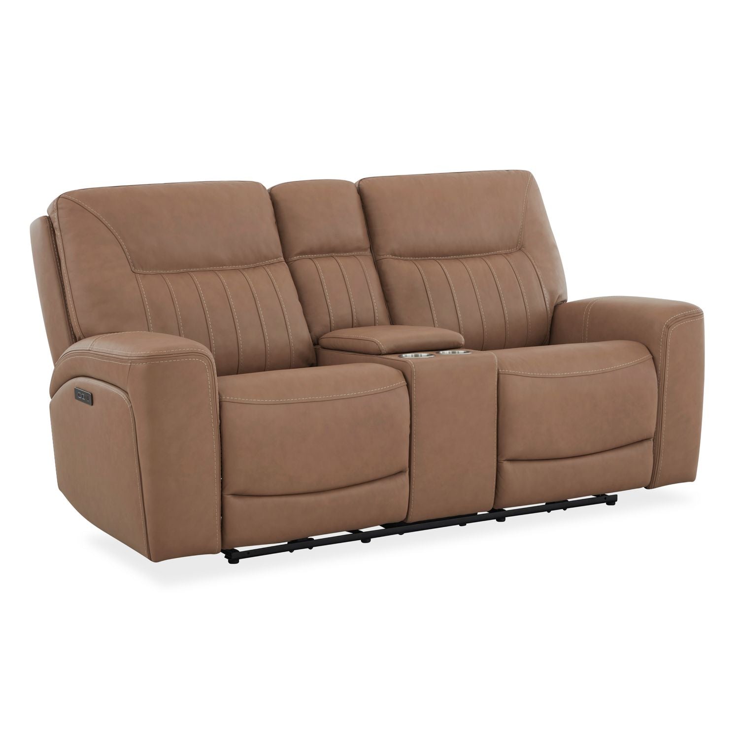 Bennett Dual Power Zero Gravity Loveseat with Console & - Butternut