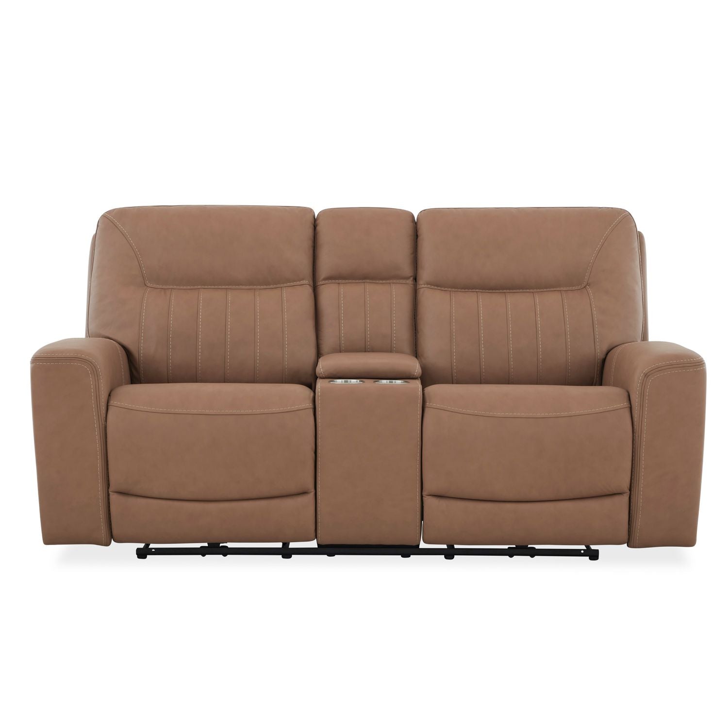 Bennett Dual Power Zero Gravity Loveseat with Console & - Butternut