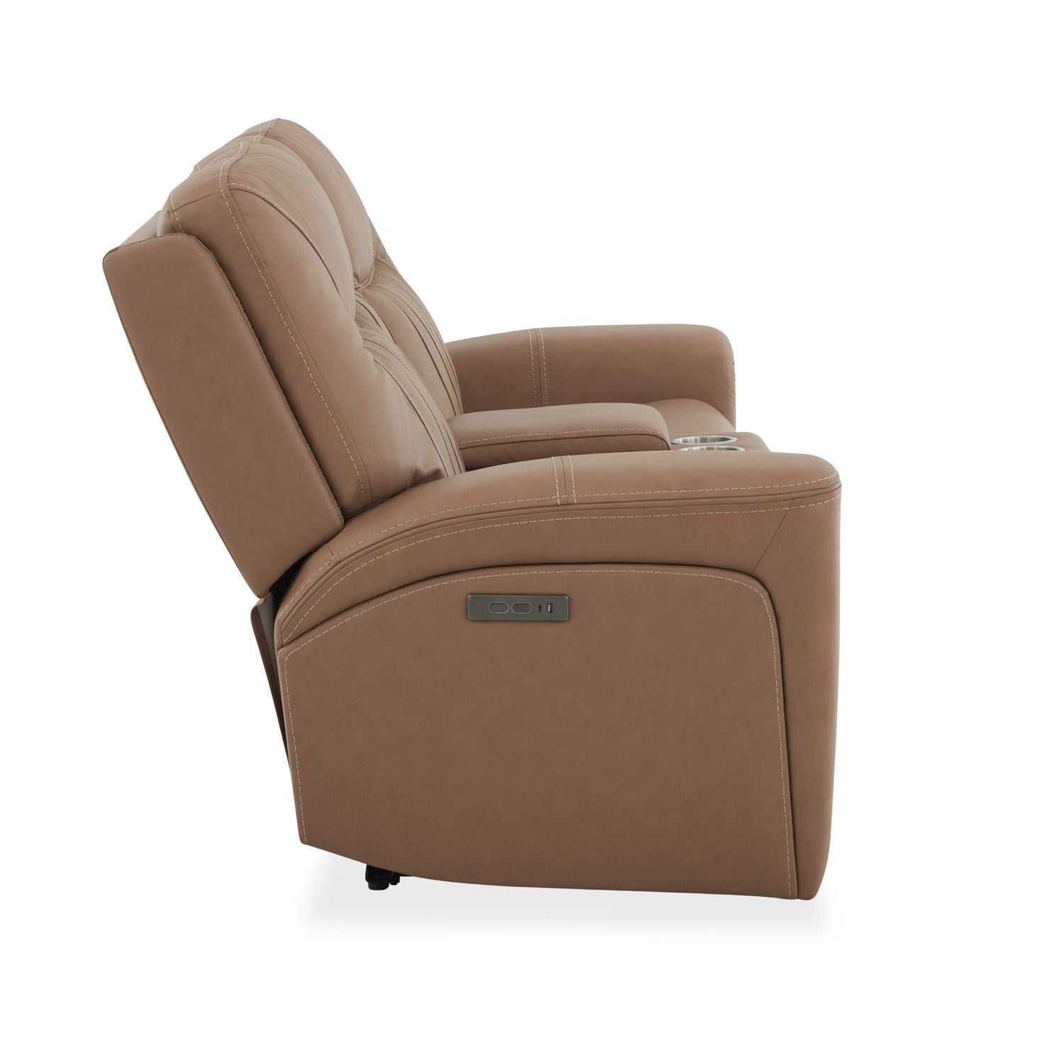 Bennett Dual Power Zero Gravity Loveseat with Console & - Butternut