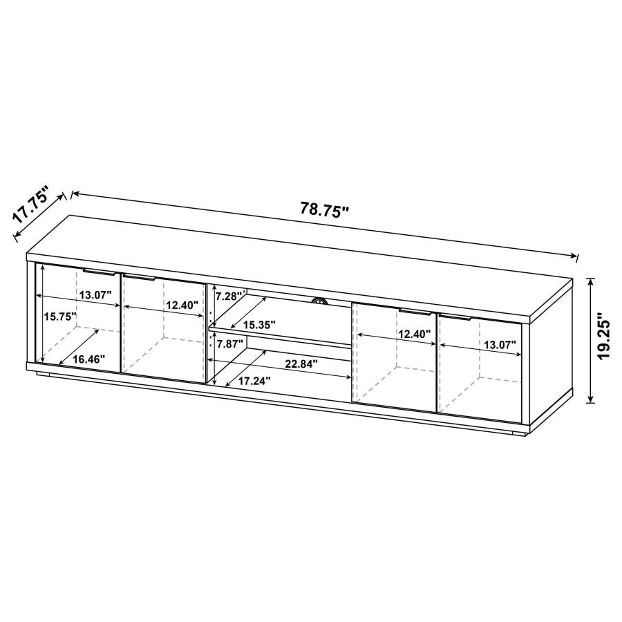 Ingram 4-Door TV Stand for TVs up to 85 Inches Latte