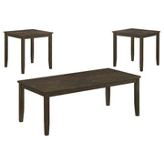 Holmes 3-Piece Geometric Top Coffee Table Set Dark Brown