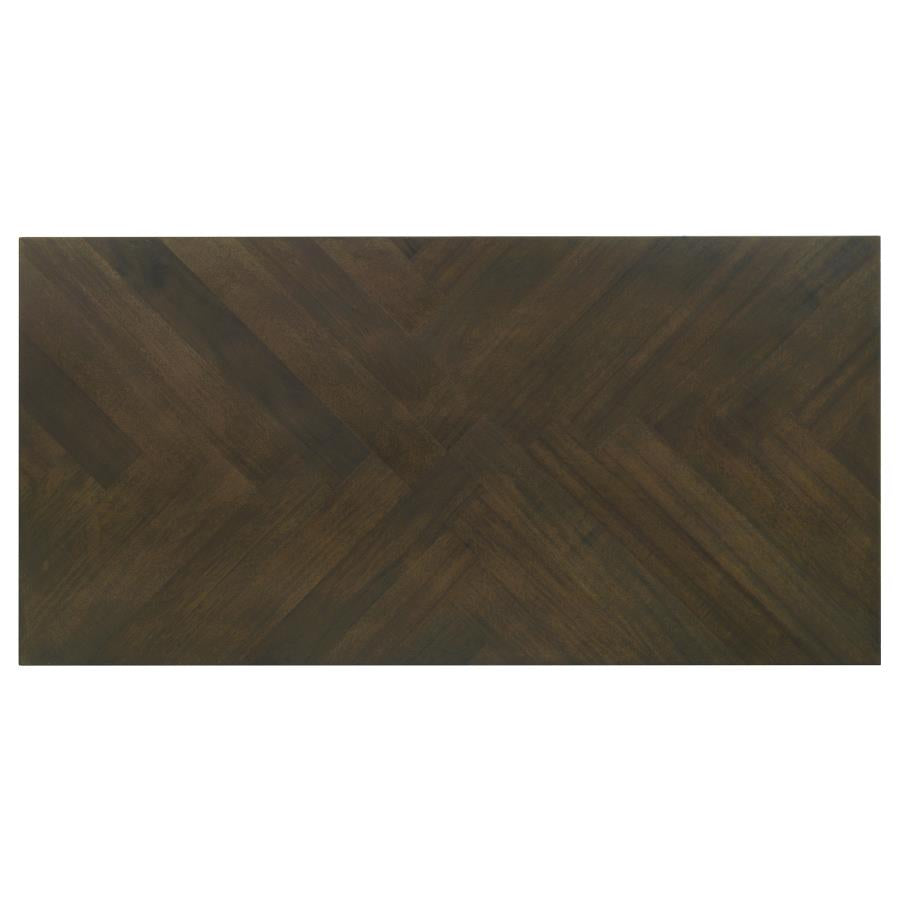 Holmes 3-Piece Geometric Top Coffee Table Set Dark Brown