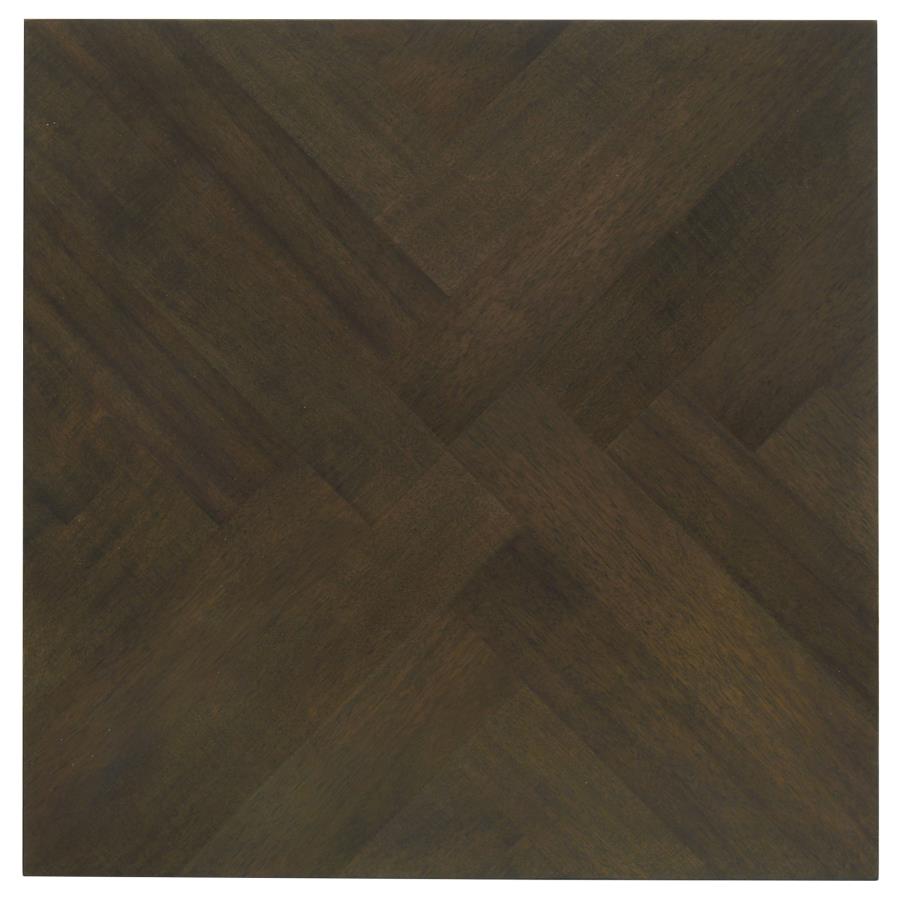 Holmes 3-Piece Geometric Top Coffee Table Set Dark Brown