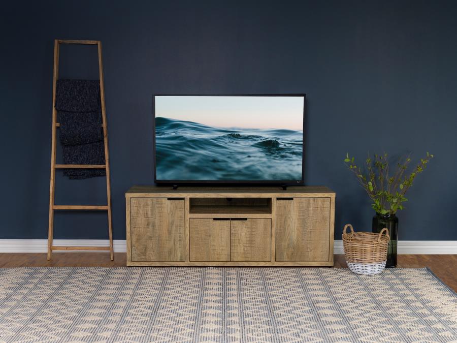 Tabby TV Stand for TVs up to 65 Inches with 4-Door Storage in Mango