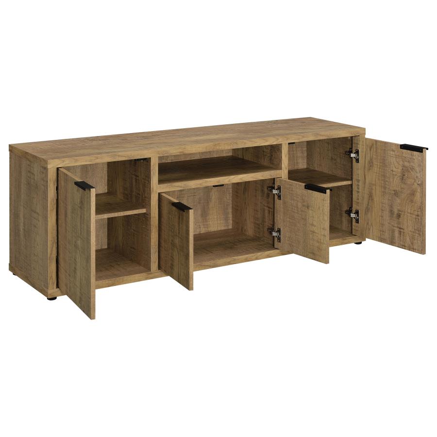 Tabby TV Stand for TVs up to 65 Inches with 4-Door Storage in Mango