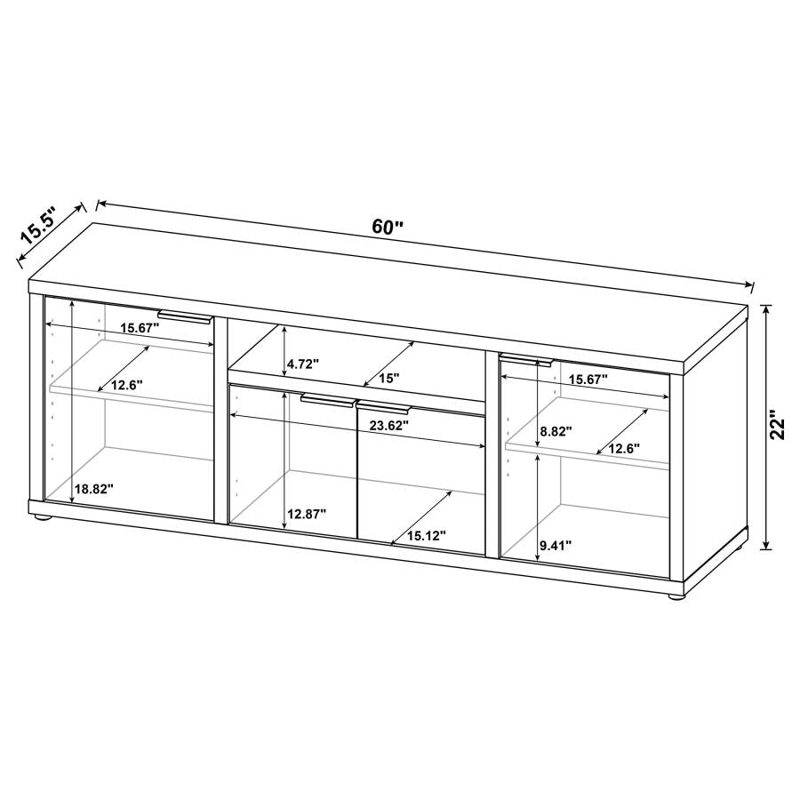 Tabby TV Stand for TVs up to 65 Inches with 4-Door Storage in Mango