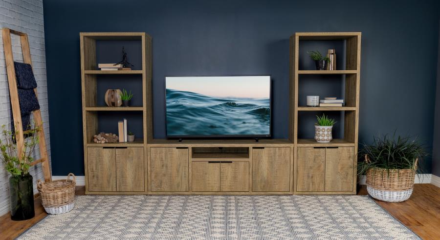 Tabby TV Stand for TVs up to 65 Inches with 4-Door Storage in Mango