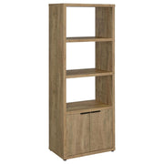 Tabby Farmhouse Media Tower with Adjustable Shelf and 2-Door Storage Mango