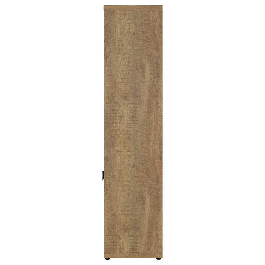 Tabby Farmhouse Media Tower with Adjustable Shelf and 2-Door Storage Mango