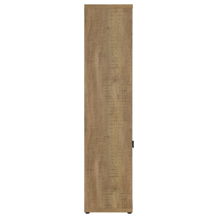 Tabby Farmhouse Media Tower with Adjustable Shelf and 2-Door Storage Mango