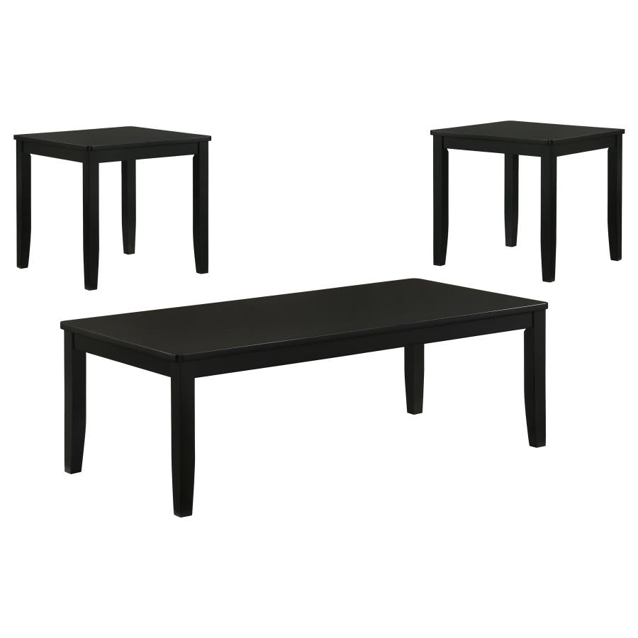 Holmes 3-Piece Square-Edge Coffee Table Set Black