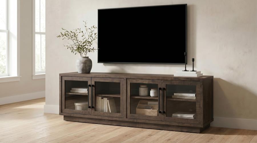 Medina 4-Door TV Stand for TVs up to 85 Inches Dark Rustic Mango