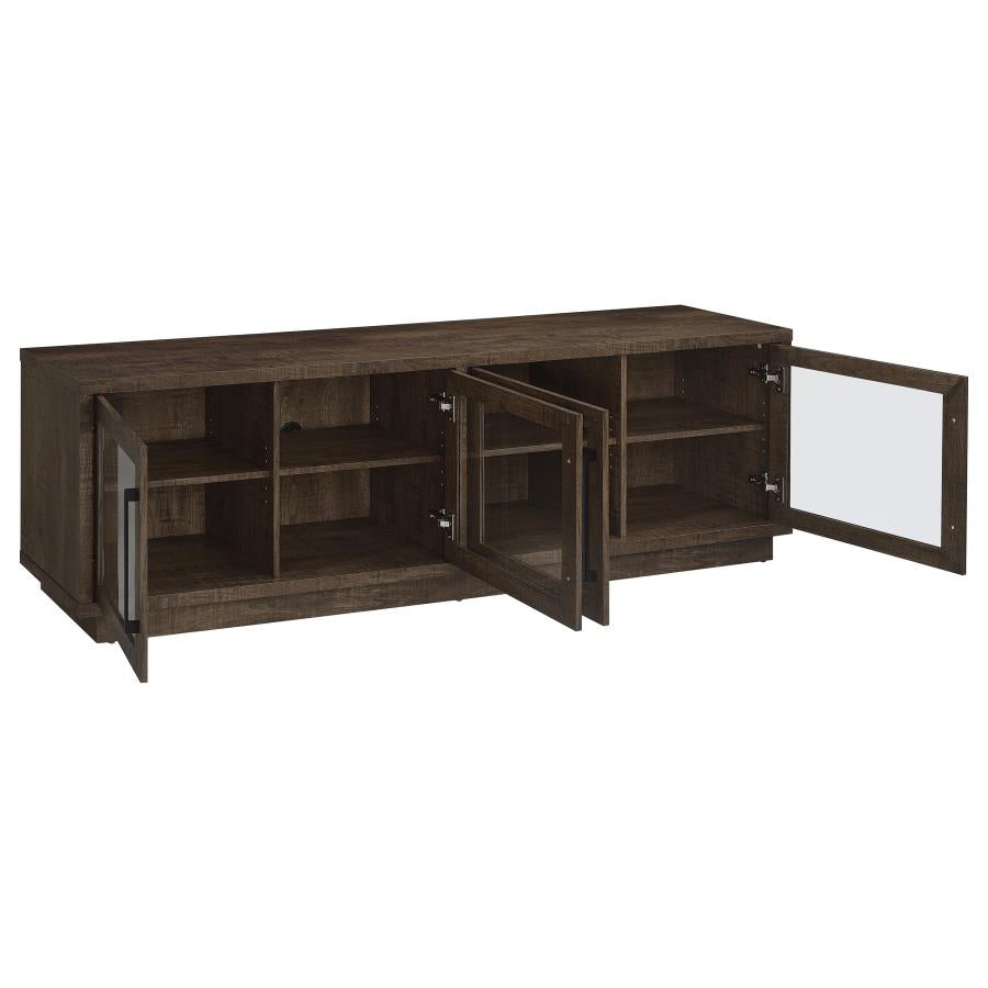 Medina 4-Door TV Stand for TVs up to 85 Inches Dark Rustic Mango