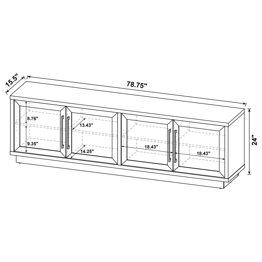 Medina 4-Door TV Stand for TVs up to 85 Inches Dark Rustic Mango
