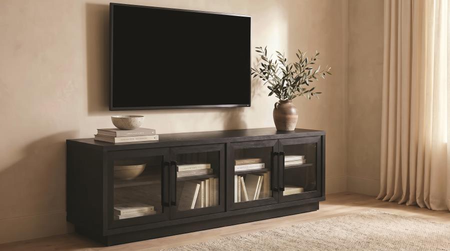 Medina 4-Door TV Stand for TVs up to 85 Inches Black