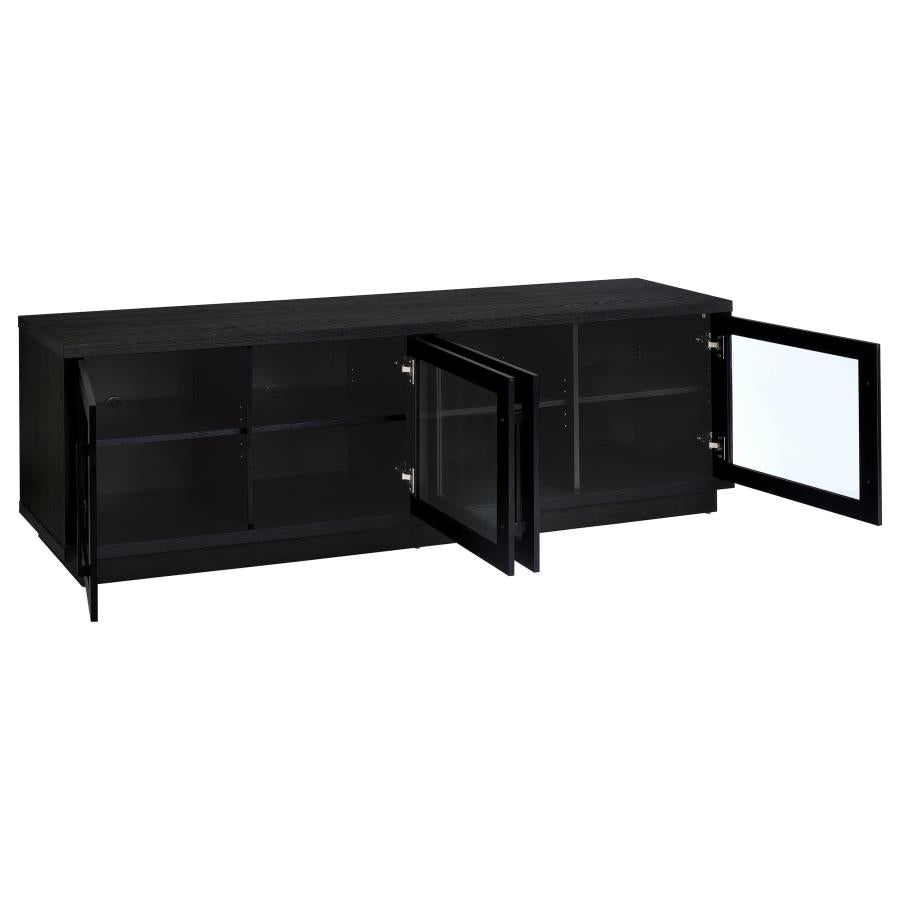 Medina 4-Door TV Stand for TVs up to 85 Inches Black