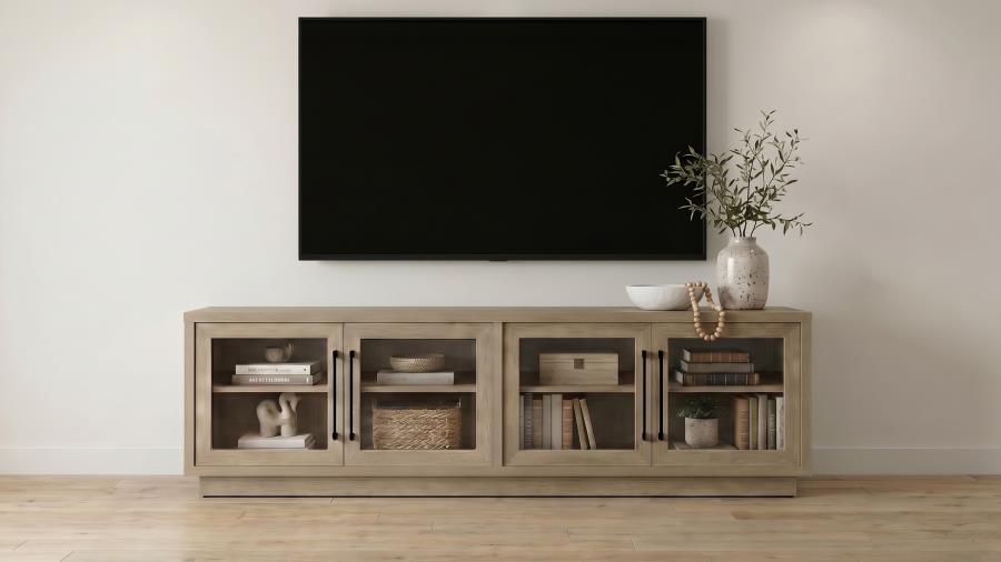 Medina 4-Door TV Stand for TVs up to 85 Inches Latte