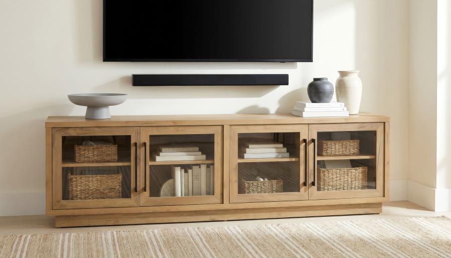 Medina 4-Door TV Stand for TVs up to 85 Inches Golden Oak