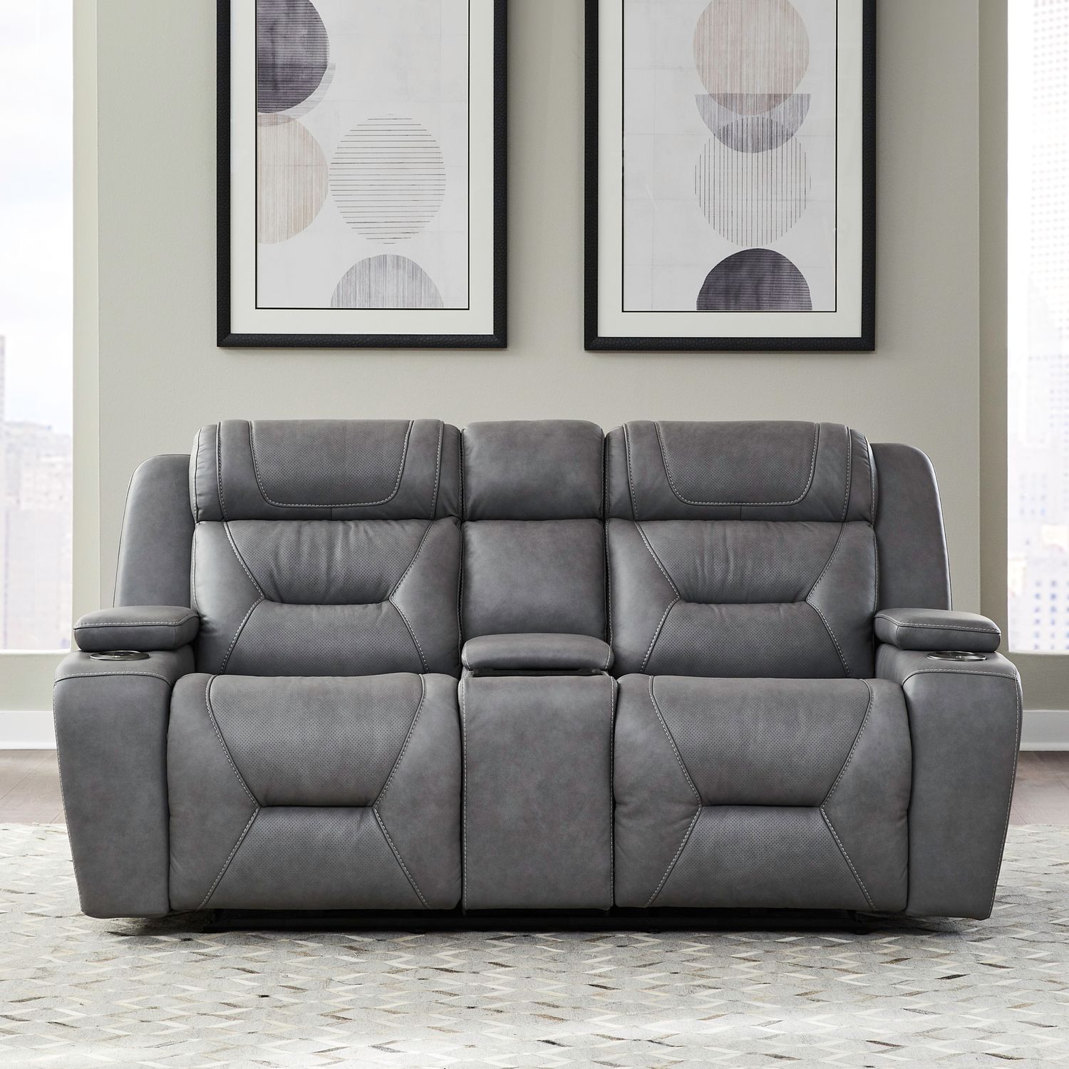 Chapman Dual Power Zero Gravity Loveseat with Console