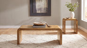 Booker 2-piece Mango Wood Coffee and End Table Set Natural