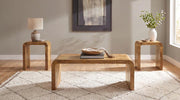 Booker 3-piece Mango Wood Coffee and End Table Set Natural