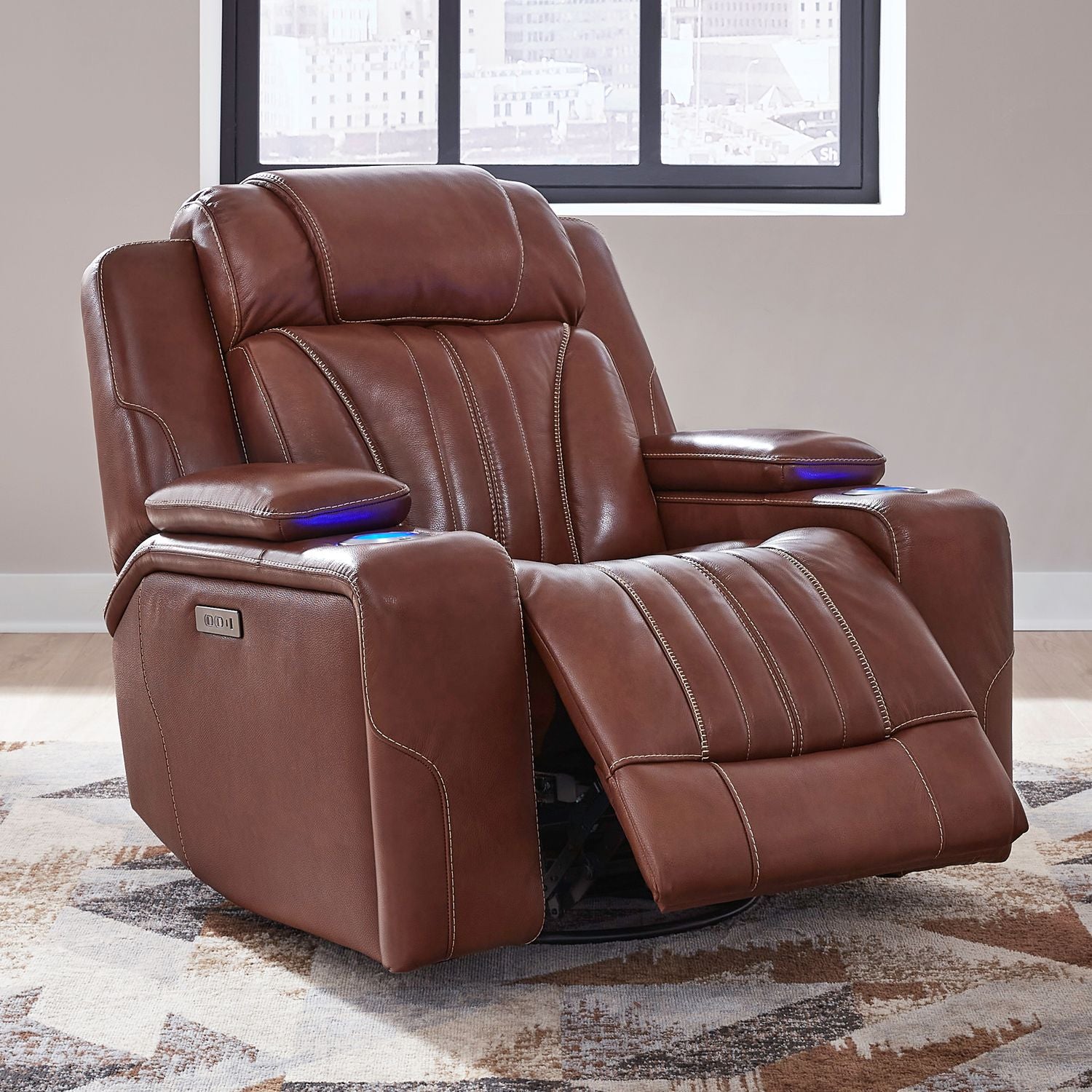 Caswell Dual Power Swivel Glide Recliner