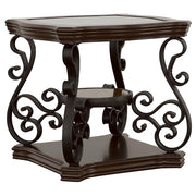 Laney 1-shelf Glass Top Square End Table Deep Merlot