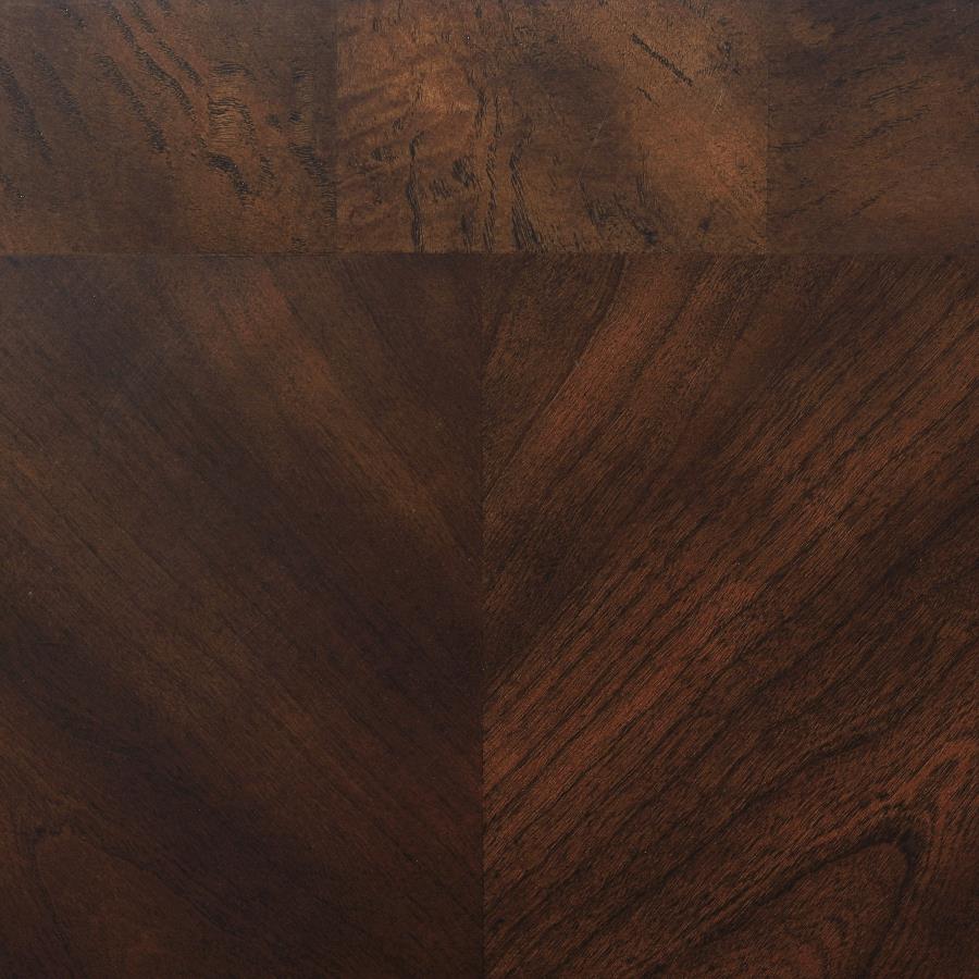 Laney 1-shelf Glass Top Square End Table Dark Merlot