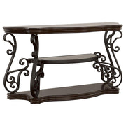 Laney Scrollwork Entryway Sofa Console Table Dark Merlot