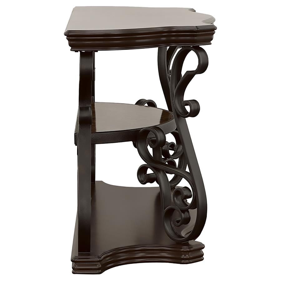 Laney Scrollwork Entryway Sofa Console Table Dark Merlot