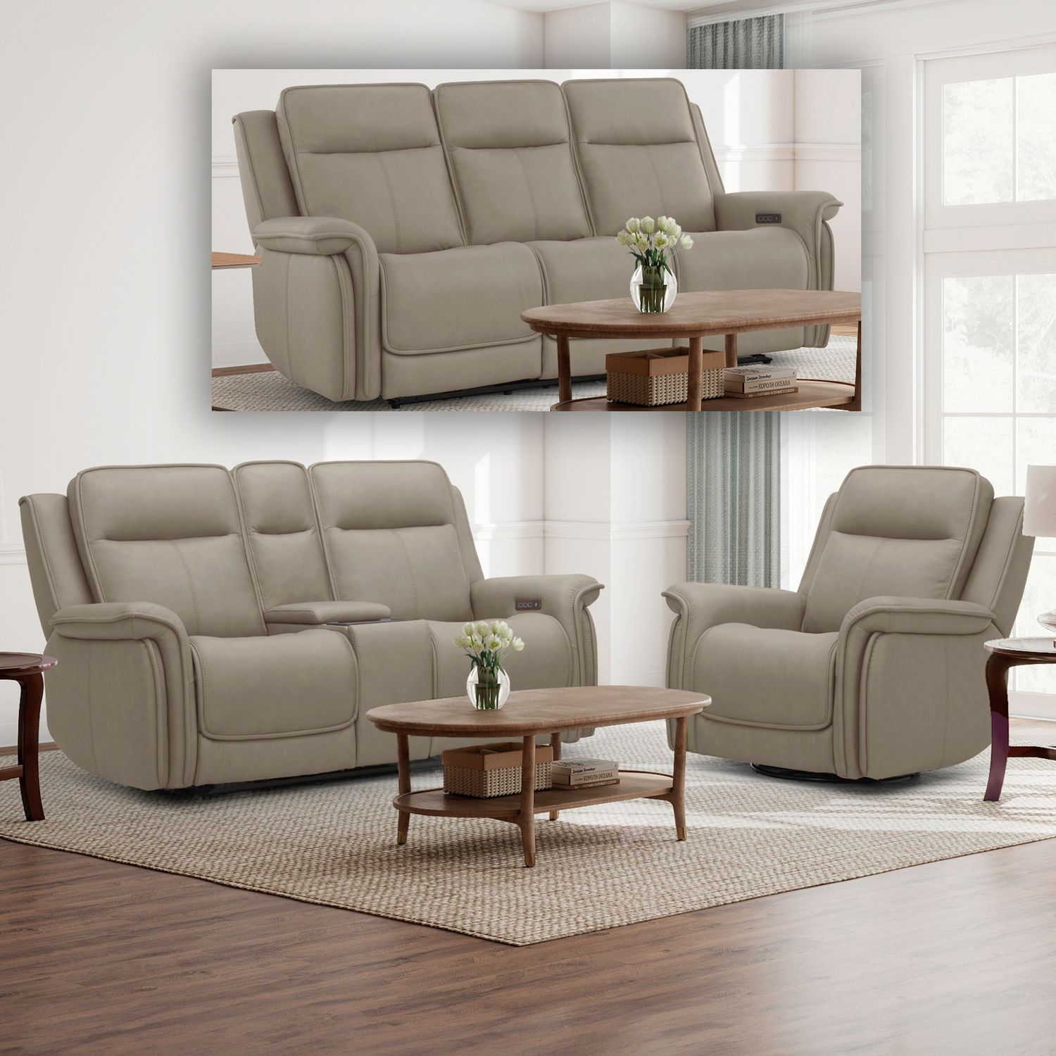 Cora Sofa with Loveseat & Recliner